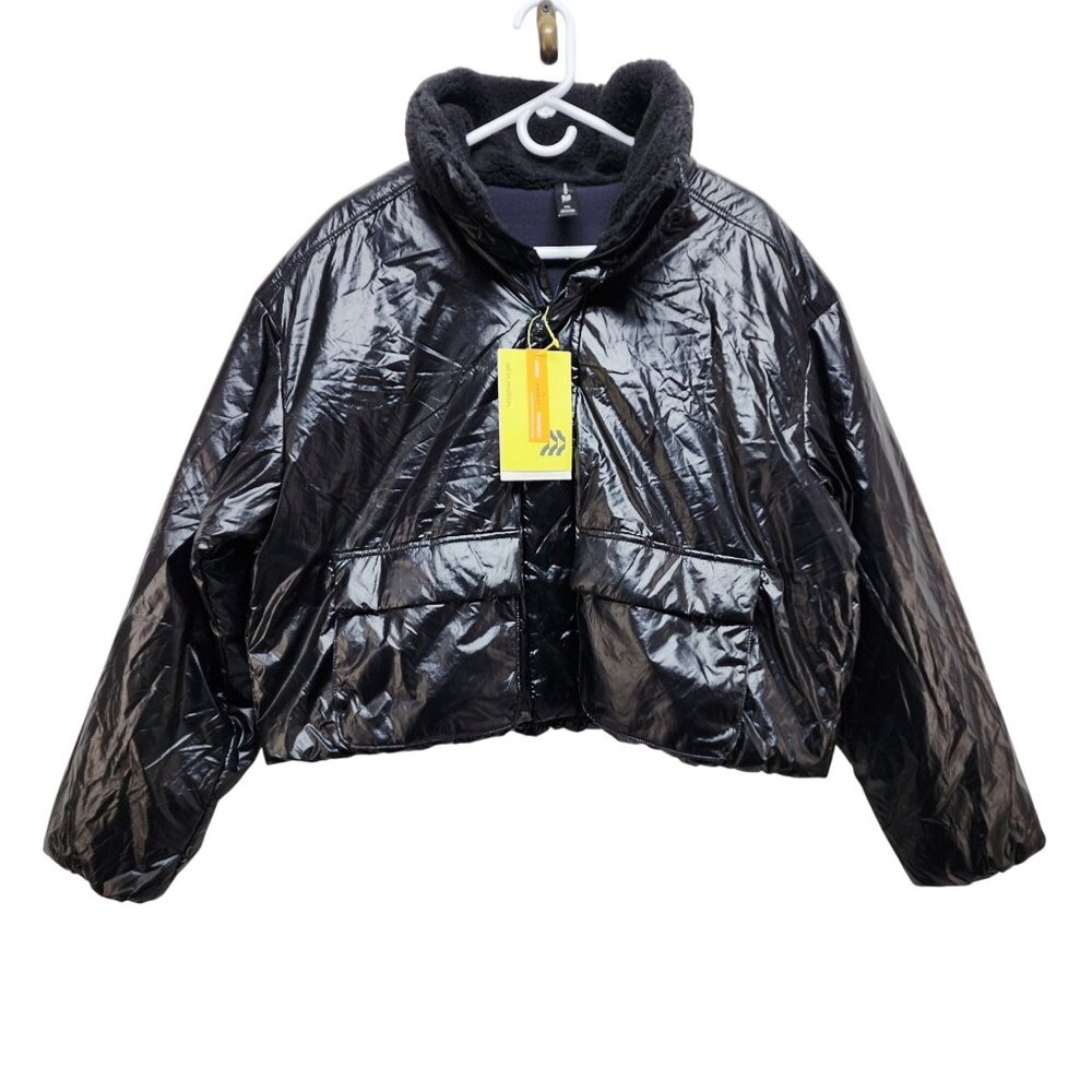 All In Motion Size XXL Black Mid-Weight Puffer Jacket With Fleece Lining